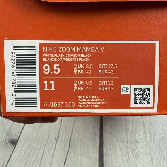 Size 9.5 Nike Zoom Mamba 5 Track Shoes White Ombre Cleats AJ1697-100 Men’s New - Picture 13 of 13